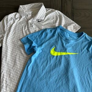 Nike Blue and Nike white Polo Shirt